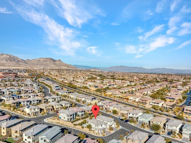 aerial view featuring a mountain view