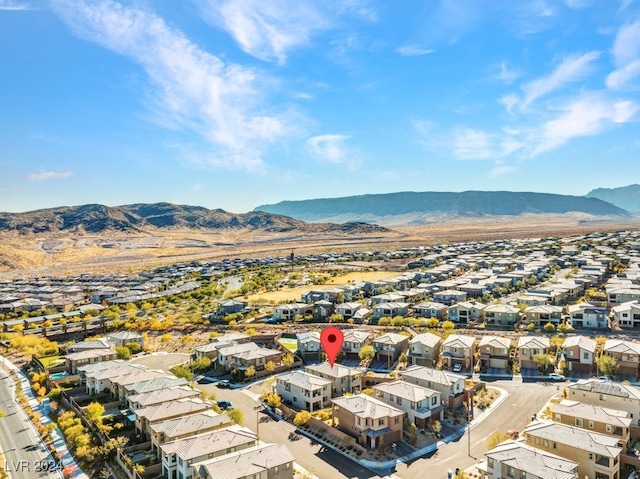 aerial view with a mountain view