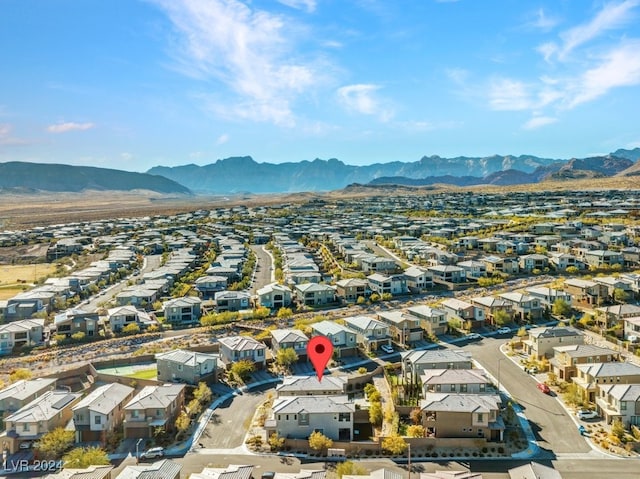 aerial view with a mountain view