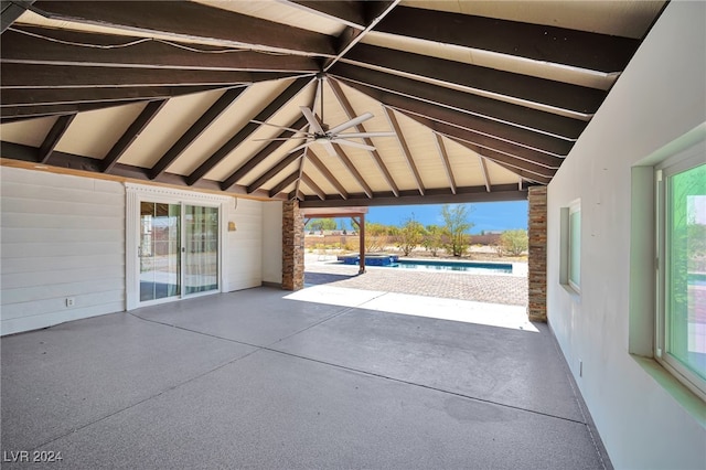 view of patio with ceiling fan