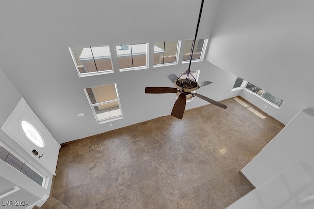 interior details with ceiling fan