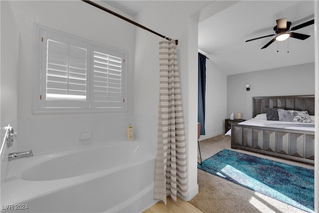 bathroom featuring ceiling fan