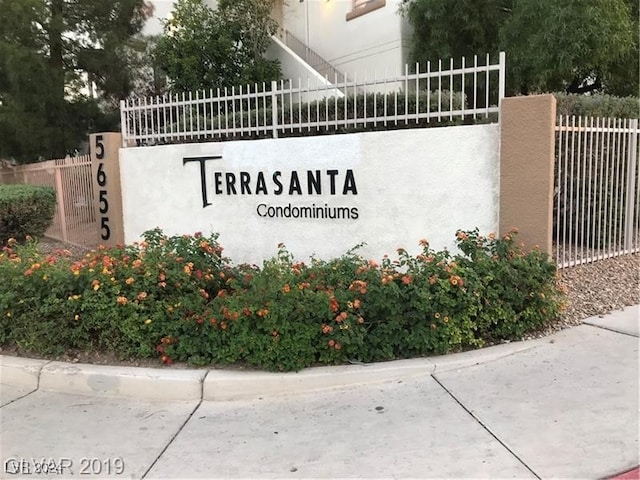 view of community sign