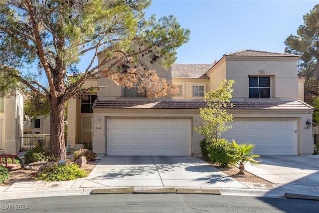 view of front of house with a garage