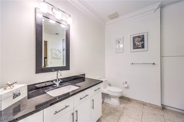 4525 Dean Martin Dr Unit 302, Las Vegas, NV 89103 - bathroom featuring ornamental molding, vanity, and tile patterned floors