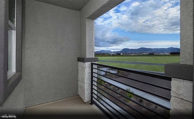 balcony with a mountain view