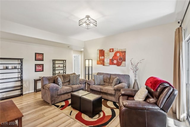 living room featuring light hardwood / wood-style floors