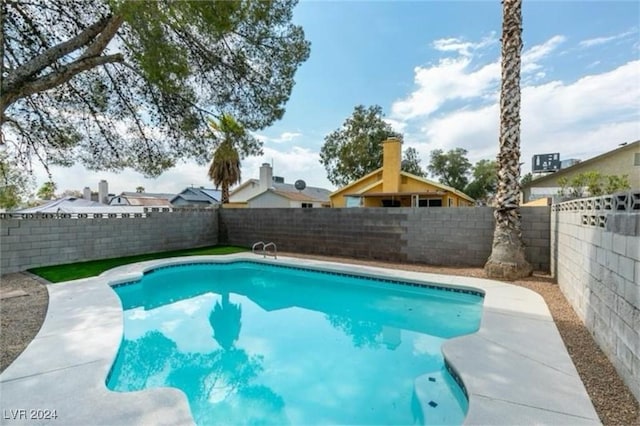 view of pool featuring a fenced backyard and a fenced in pool