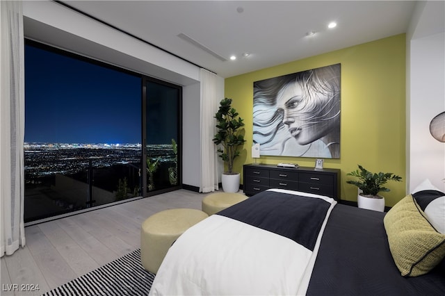 bedroom featuring light wood-type flooring