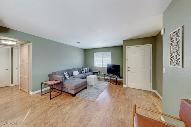 living room featuring light hardwood / wood-style flooring