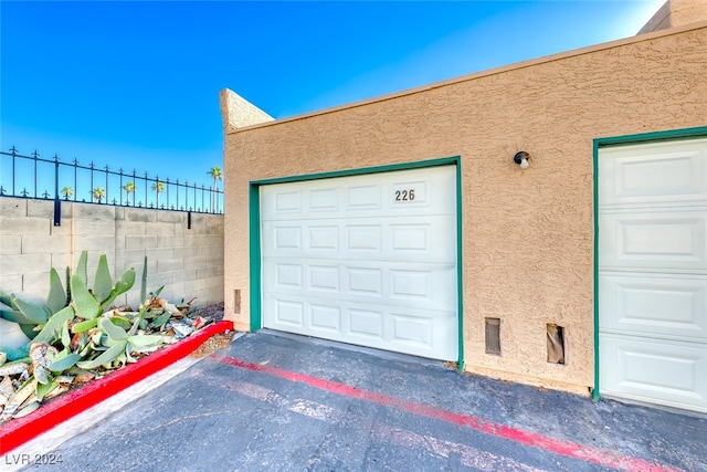 view of garage