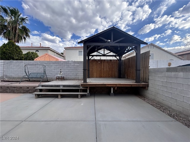 view of patio / terrace featuring a gazebo