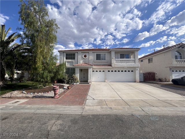 view of front of home with a garage