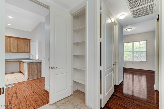 interior space featuring sink