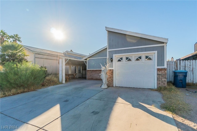 view of front of house featuring a garage