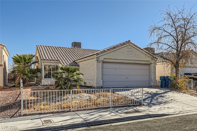 view of front facade with a garage