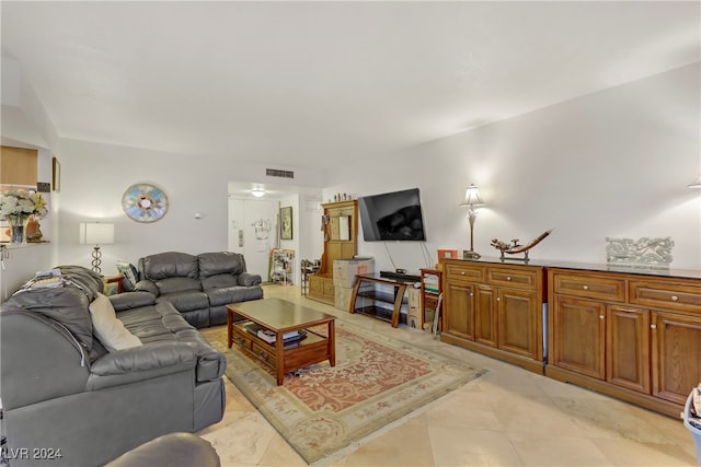 view of tiled living room