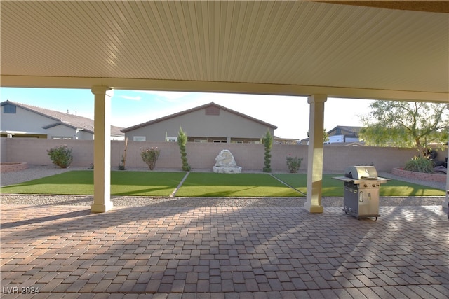 view of patio featuring area for grilling