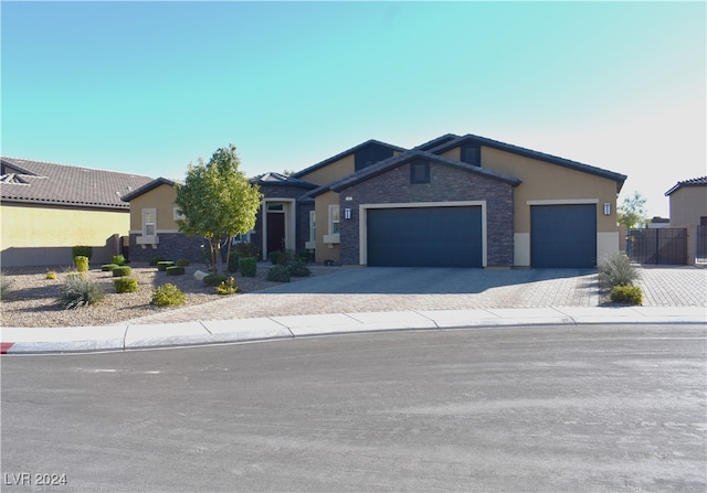 view of front of house with a garage