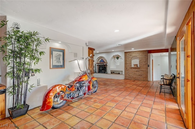 view of tiled living room