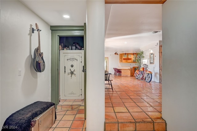 interior space with light tile patterned flooring