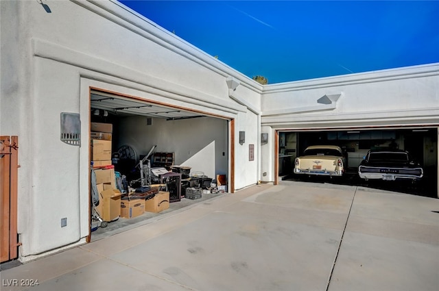 view of garage