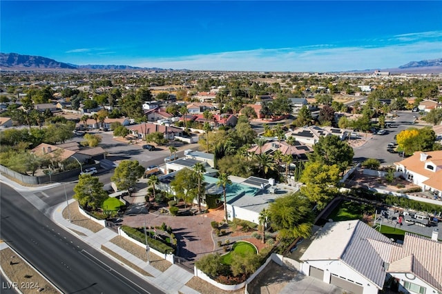 aerial view with a mountain view