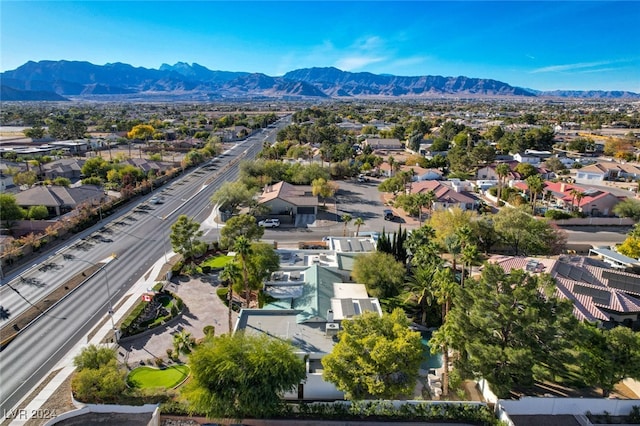 drone / aerial view with a mountain view