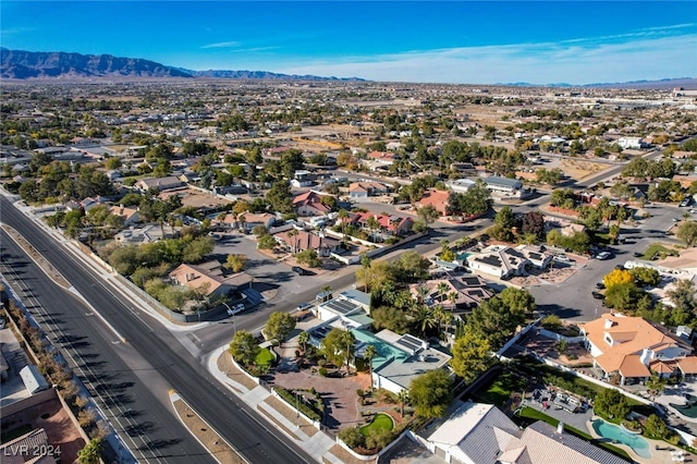 aerial view with a mountain view