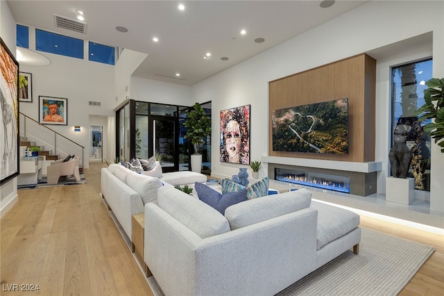 living room featuring light hardwood / wood-style floors