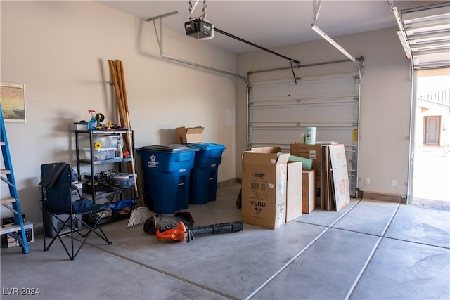 garage featuring a garage door opener