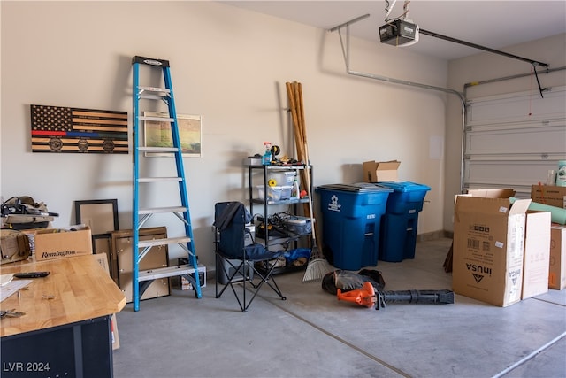 garage featuring a garage door opener