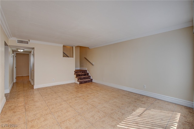 interior space with ornamental molding