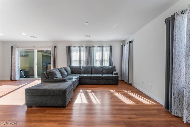 living room featuring hardwood / wood-style flooring