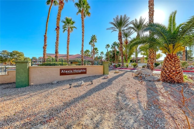 view of community sign