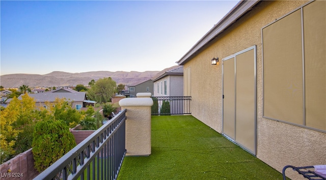 balcony with a mountain view