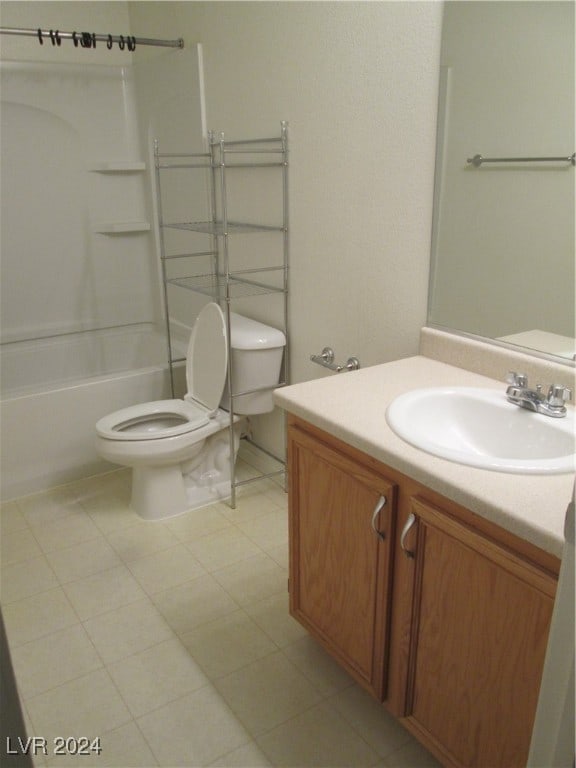 full bathroom with vanity, toilet, and shower / washtub combination