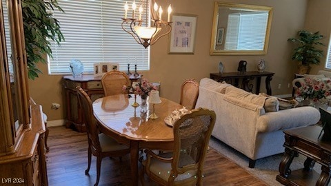 dining area featuring hardwood / wood-style flooring