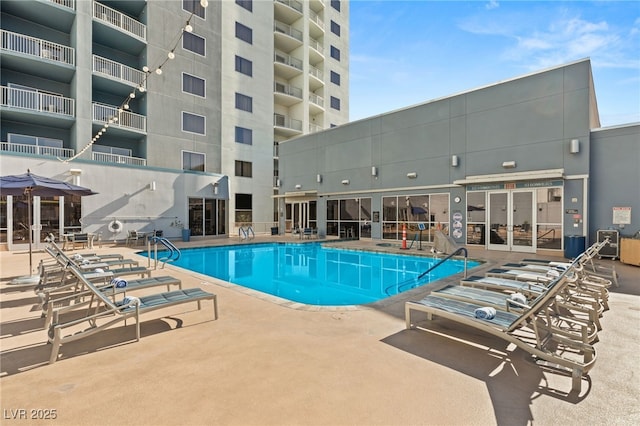 view of pool with a patio area