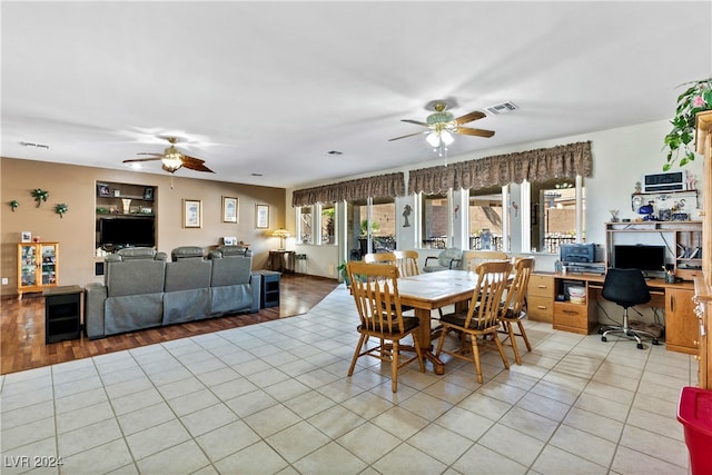 dining space featuring light hardwood / wood-style flooring