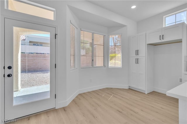 interior space featuring light wood-type flooring