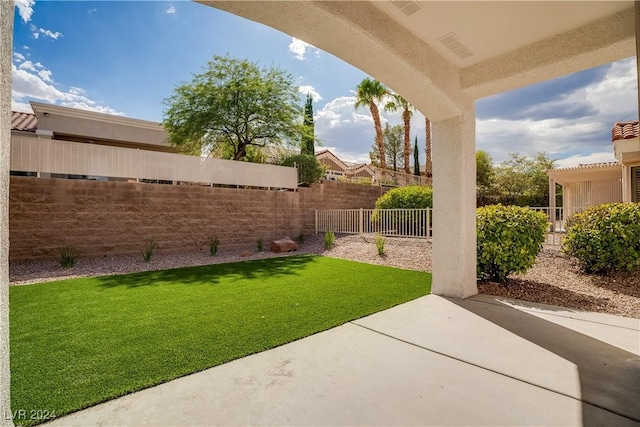 view of yard with a patio area