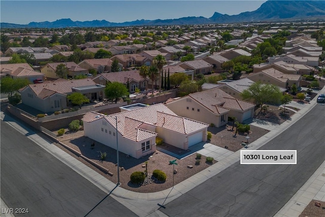 aerial view featuring a mountain view