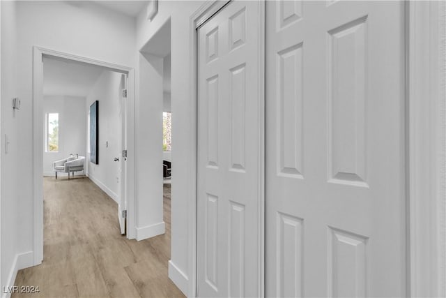 hallway featuring light hardwood / wood-style floors