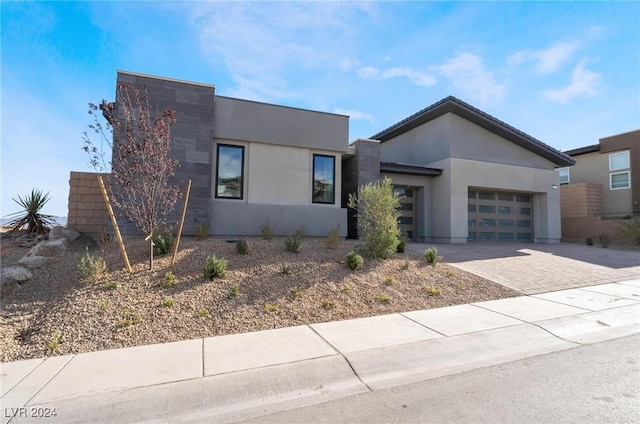 view of front of house with a garage