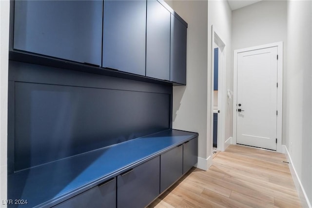 mudroom featuring light wood-type flooring