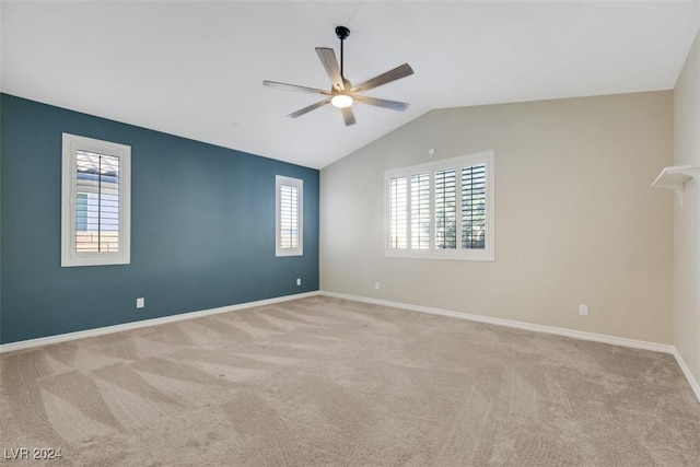 unfurnished room with a wealth of natural light and light carpet