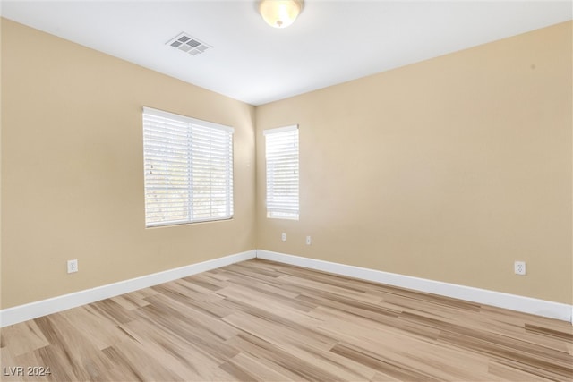 empty room featuring light wood-type flooring