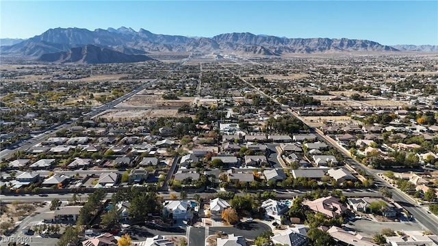 drone / aerial view with a mountain view