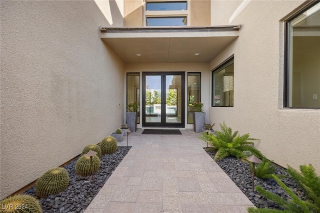 property entrance with french doors